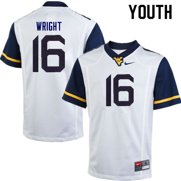 Youth #16 Winston Wright West Virginia Mountaineers College Football Jerseys Sale-White - Click Image to Close